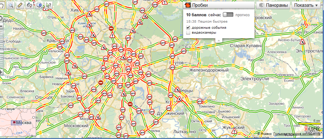 Пробки химки онлайн карта смотреть