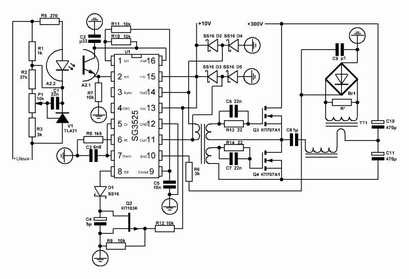 Схема сварочного инвертора на sg3525